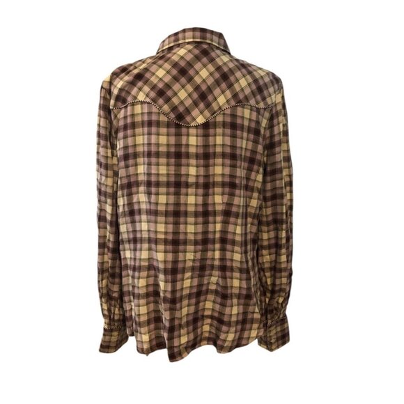 Shyanne Unique Accent Purple Western Cowgirl Long Sleeve Button Down Shirt Sz XL - Picture 10 of 16